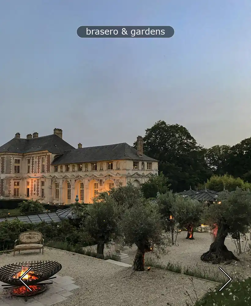 French chateau brasero and hanging gardens